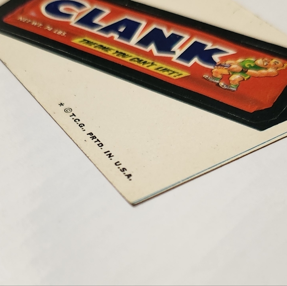 🏋 Vintage 1973 Wacky Packages Sticker - "Clank"  Candy Clark Bark Trading Card✨ - Picture 8 of 14